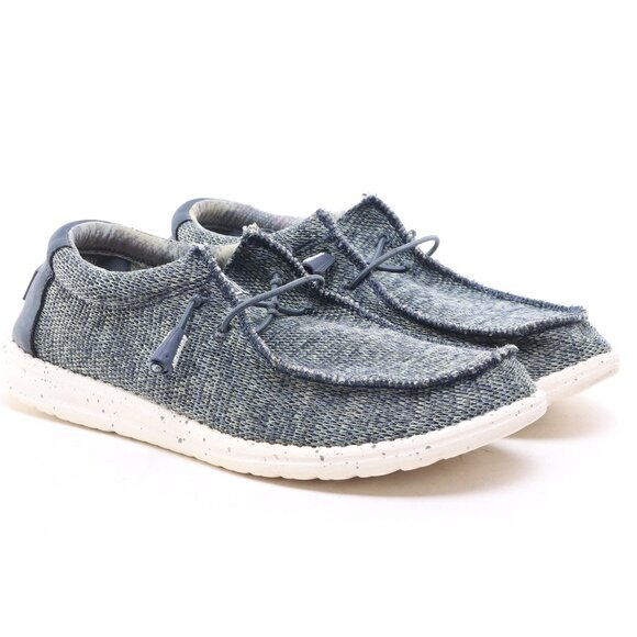 Hey Dude Textile Wally Sox Aqua Loafers & Slip-Ons Men 9 Blue/White - Picture 4 of 17